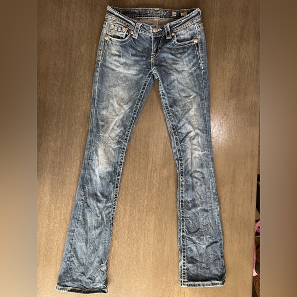 Miss Me 90’s Low Rise Slim Bootcut Denim Blue Jeans 26 - Picture 3 of 13